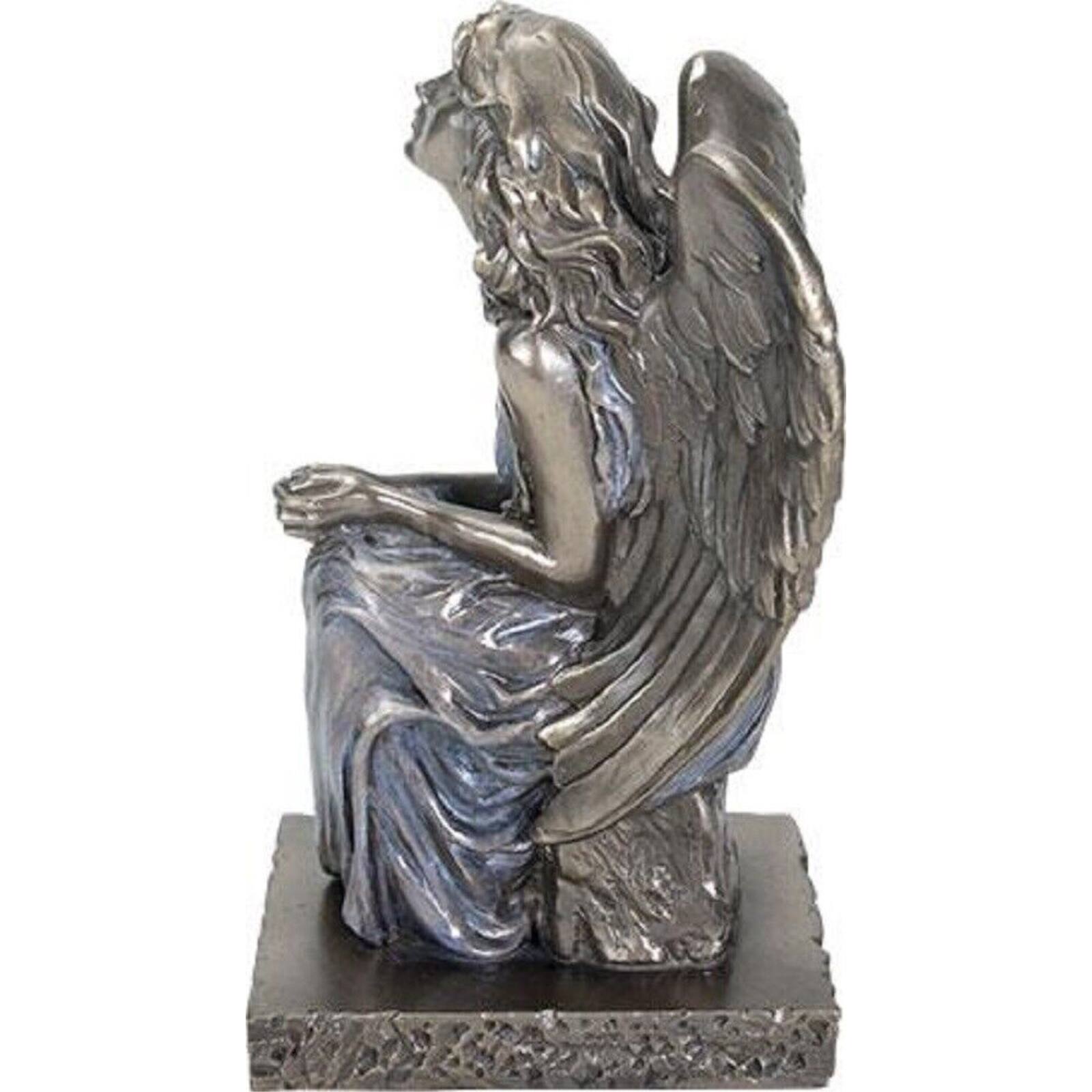 Angle. Pacific Trading - Christchurch Cathedral New Zealand Replica Waiting Angel Statue Figurine 9.25 inch - Bronze.