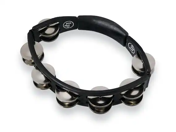 Front. Latin Percussion - Cyclops Handheld Tambourine, Steel.