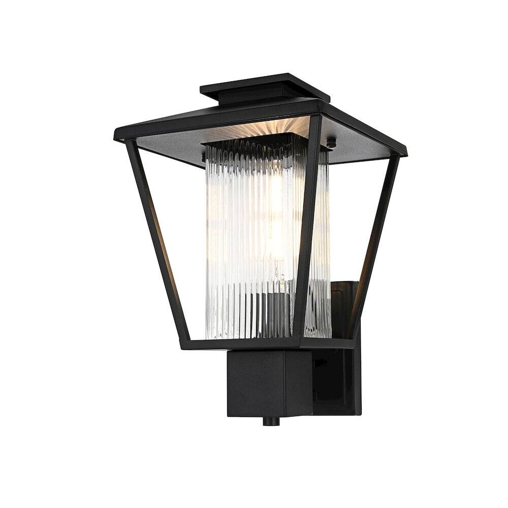 Back. Elegant Lighting - Gaul 7 inch Outdoor Pendant in Black - Black.