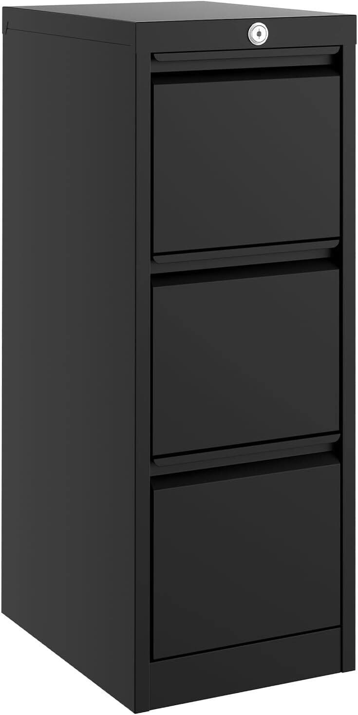 Front. Acekool - 3-Drawer  File Cabinet, with Lock and Key.