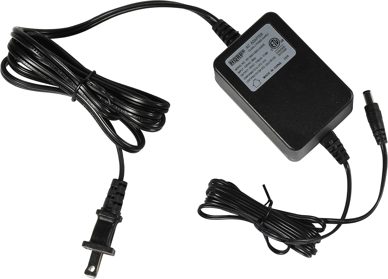HORPO AC ADAPTER  
MODEL: XY-16001  
INPUT: 100-240V~50/60Hz 0.17A  
OUTPUT: 12V 1.42A  
CONFORMS TO: IEC/EN 60950-1  
CERTIFIED TO: CE, FCC, CUL, GS, PSE, KC  
MADE IN CHINA