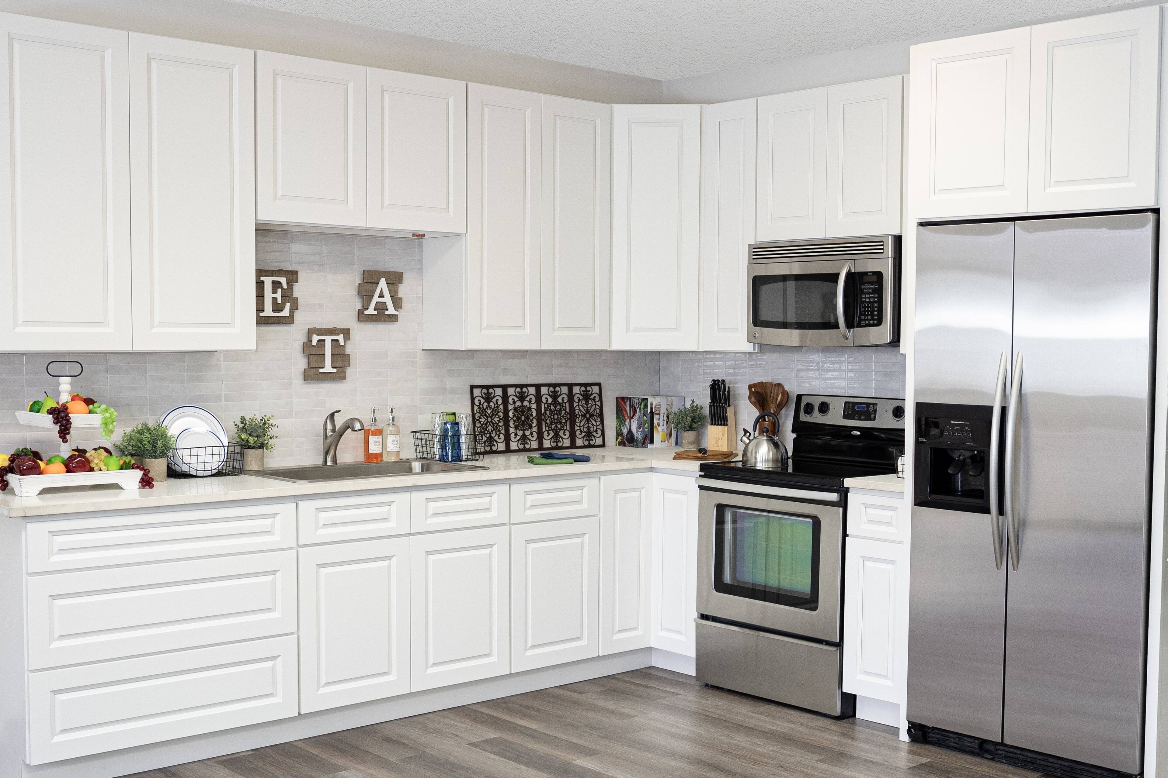 Alt View 7. Boyel Living - 30 Inch Glacier White Kitchen Base Cabinet with Full Overlay Doors - Glacier White.