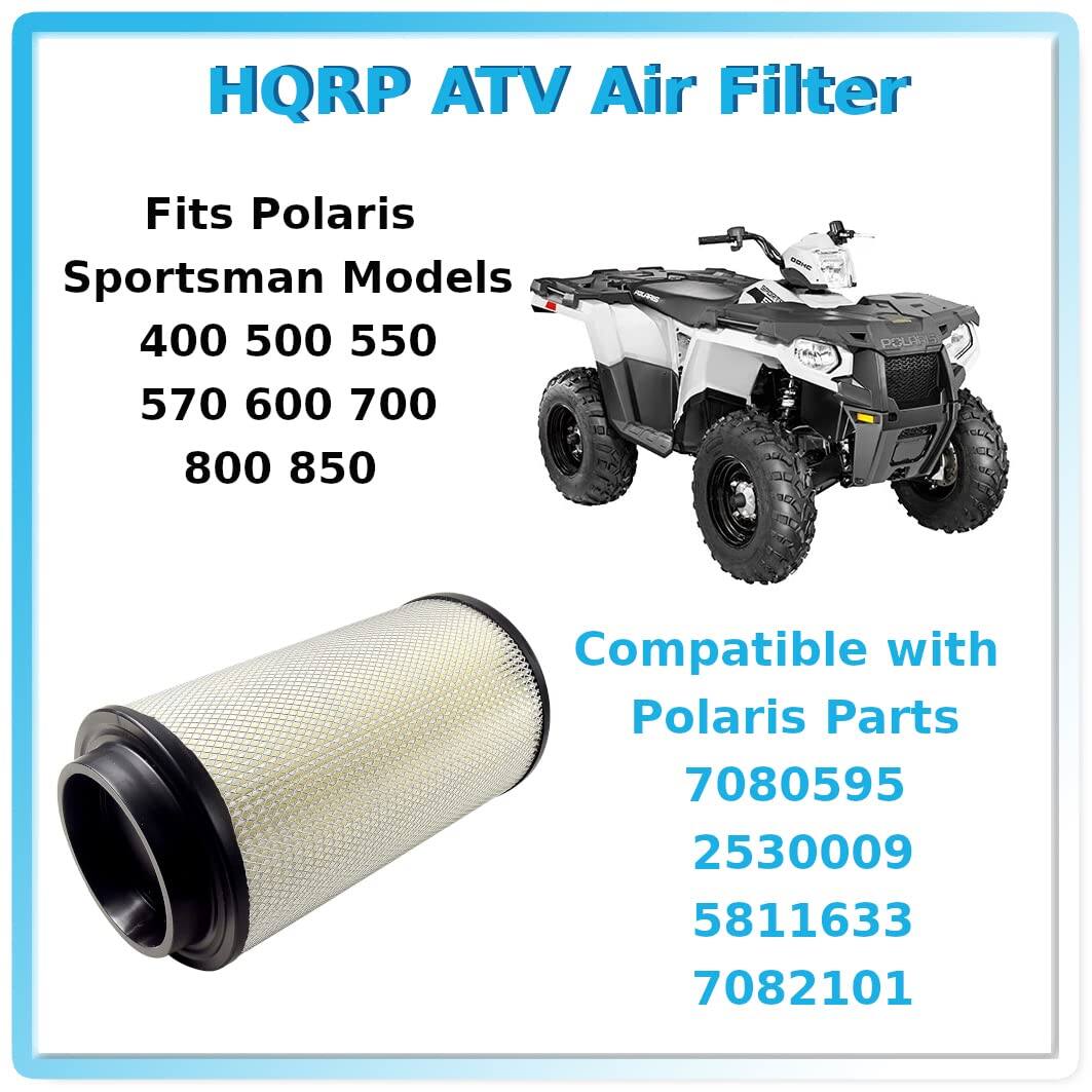 HQRP ATV Air Filter  
Fits Polaris Sportsman Models 400 500 550 570 600 700 800 850  
Compatible with Polaris Parts 7080595 2530009 5811633 7082101
