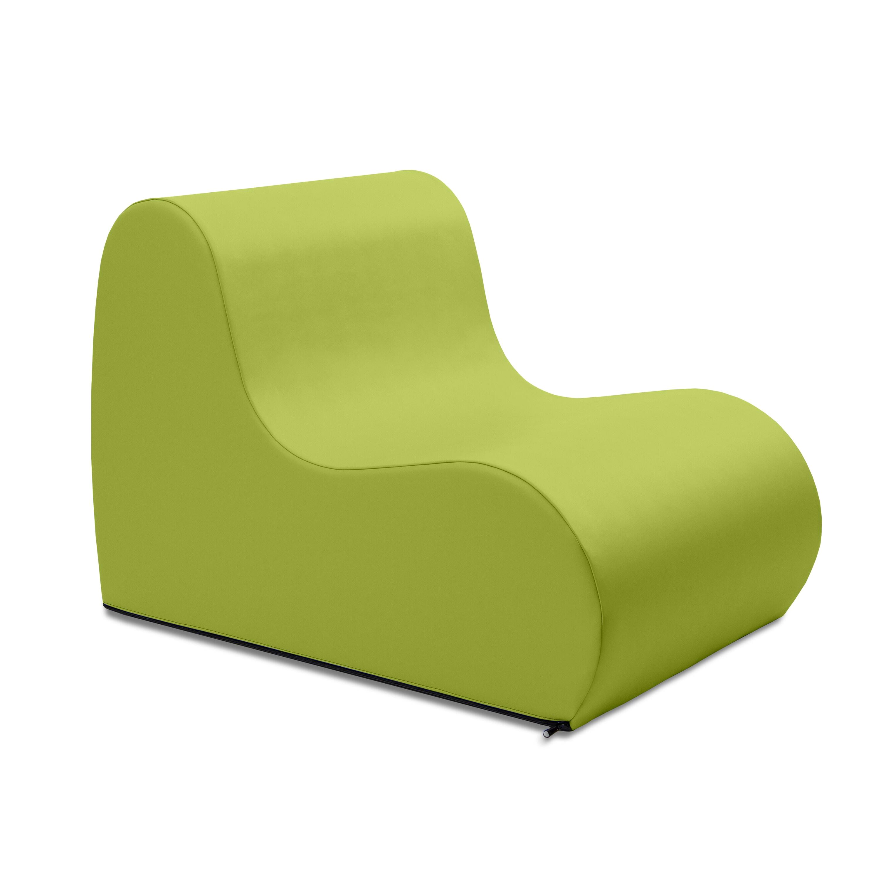 Angle. Jaxx - Jaxx Midtown Medium Classroom Soft Foam Chair - Premium Vinyl Cover - Green - Green.