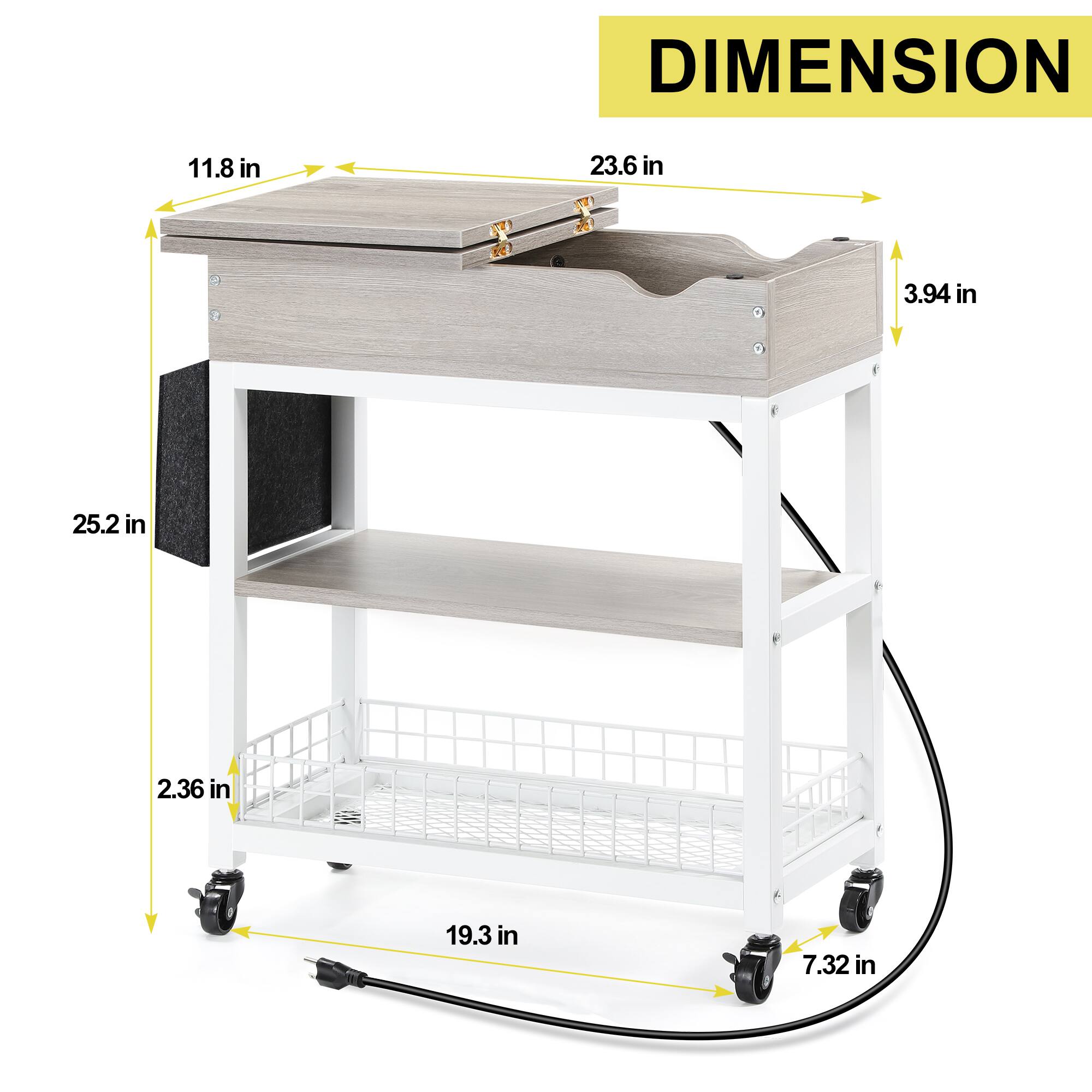 DIMENSION  
11.8 in  
23.6 in  
3.94 in  
25.2 in  
2.36 in  
19.3 in  
7.32 in