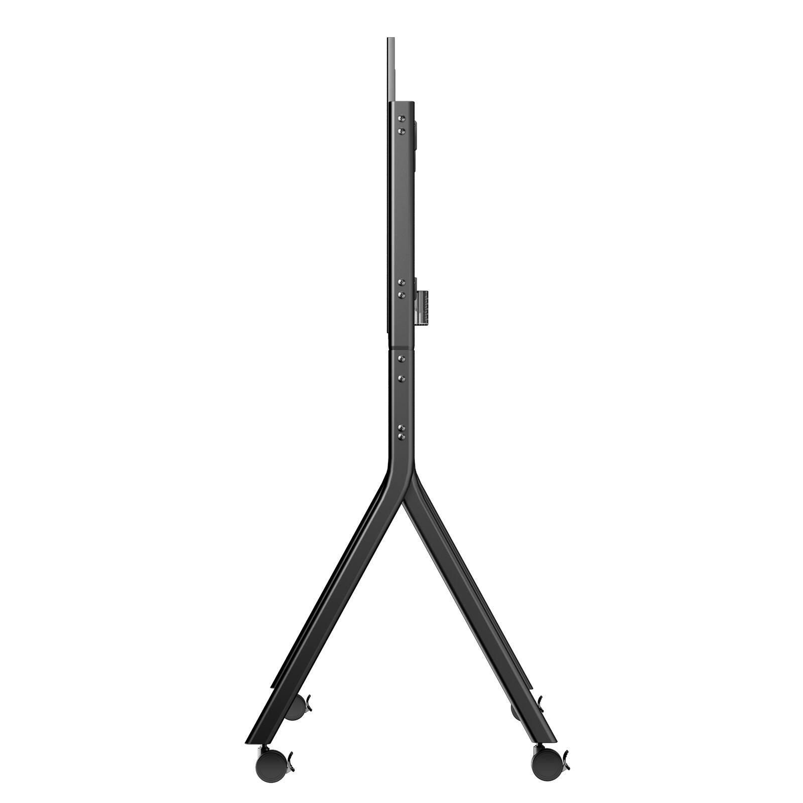 Left. Sylvox - Outdoor Rolling TV Stand for 65"–75" TVs Mobile Cart with Locking Wheels, Adjustable Shelf, VESA up to 1200×600mm, 132 l - Black.