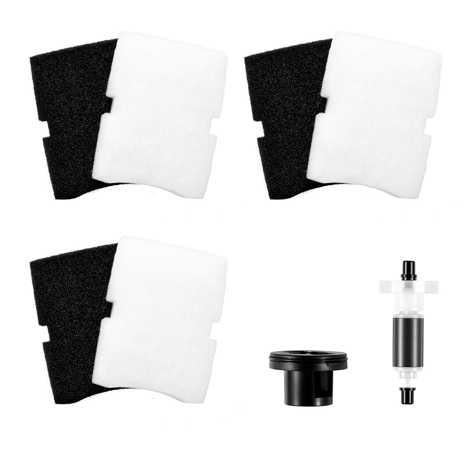 Alt View 5. VEVOR - Aquarium Filter Media Pads, 6 PCS Replacement with Impeller for AQ1600, Canister Floss Replacement for Fish Tank - White;Black.