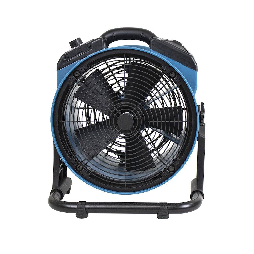 Left. XPOWER - Battery Operated Variable Speed 11" Outdoor Misting Fan and Air Circulator - Blue.