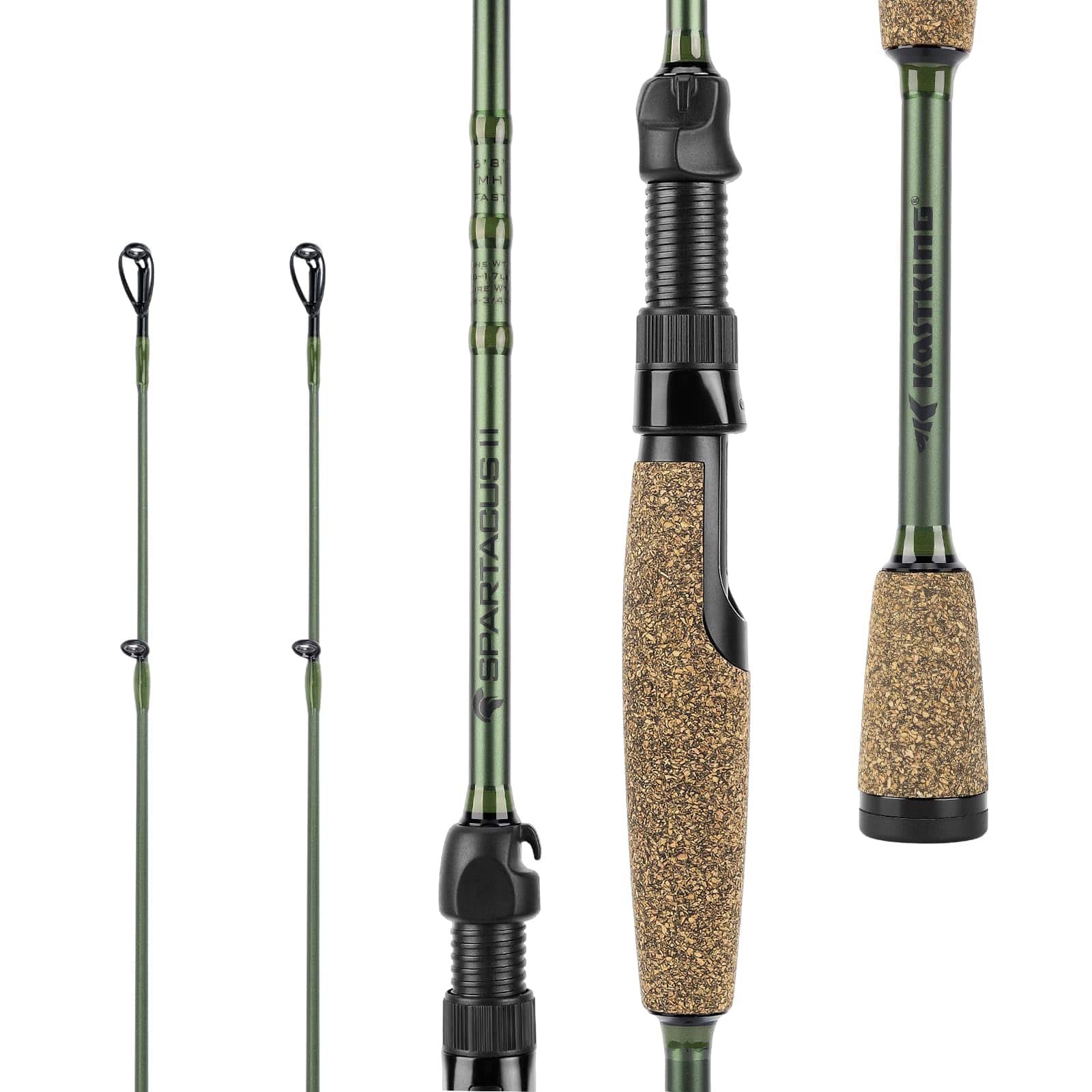 NICHOLAS KLEIN - Spartacus Ii Fishing Rods Im6 Graphite Blanks Casting & Spinning 2 piece With Extra Tip - B: Spin-7'3"- M- Fast (2 Pcs+ Extra Tip)