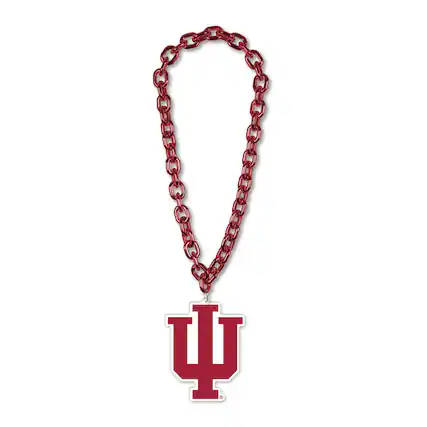 Front. WinCraft - Indiana Hoosiers Big Chain Logo Necklace - Multicolor.