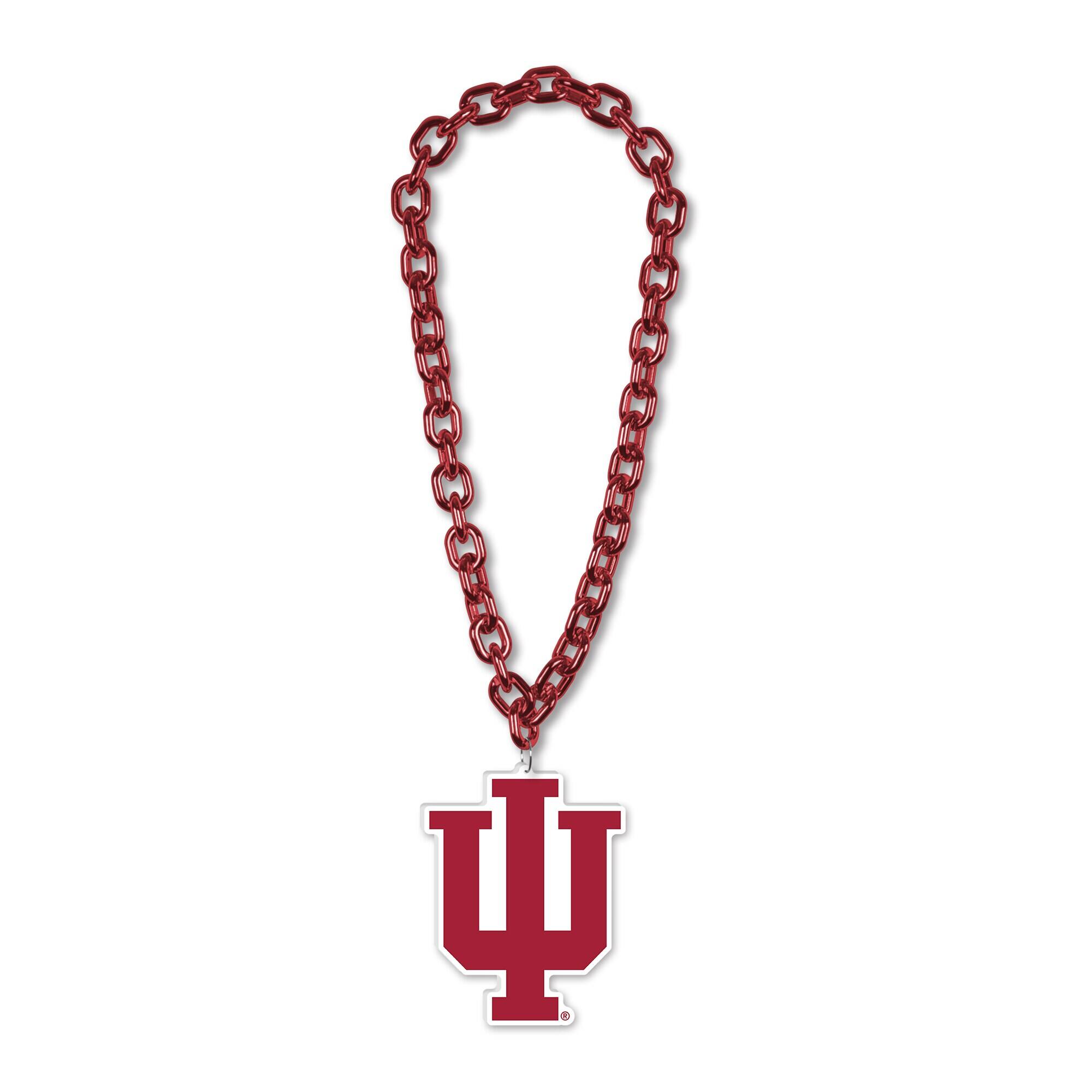 Front. WinCraft - Indiana Hoosiers Big Chain Logo Necklace - Multicolor.