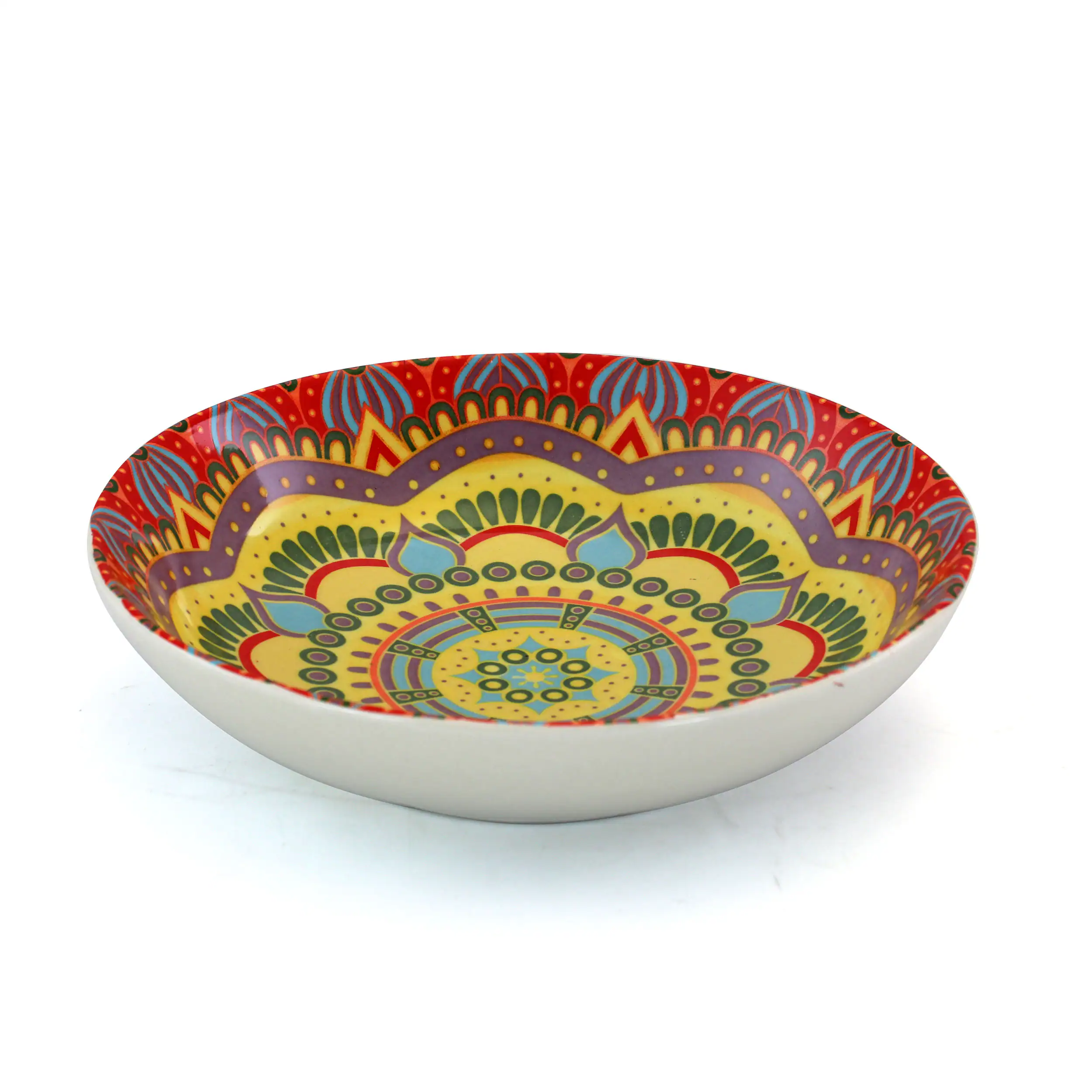 Alt View 3. Elama - Elama Zen Red Mozaik 16 Piece Luxurious Stoneware Dinnerware with Complete Setting for 4, 16pc - Red.