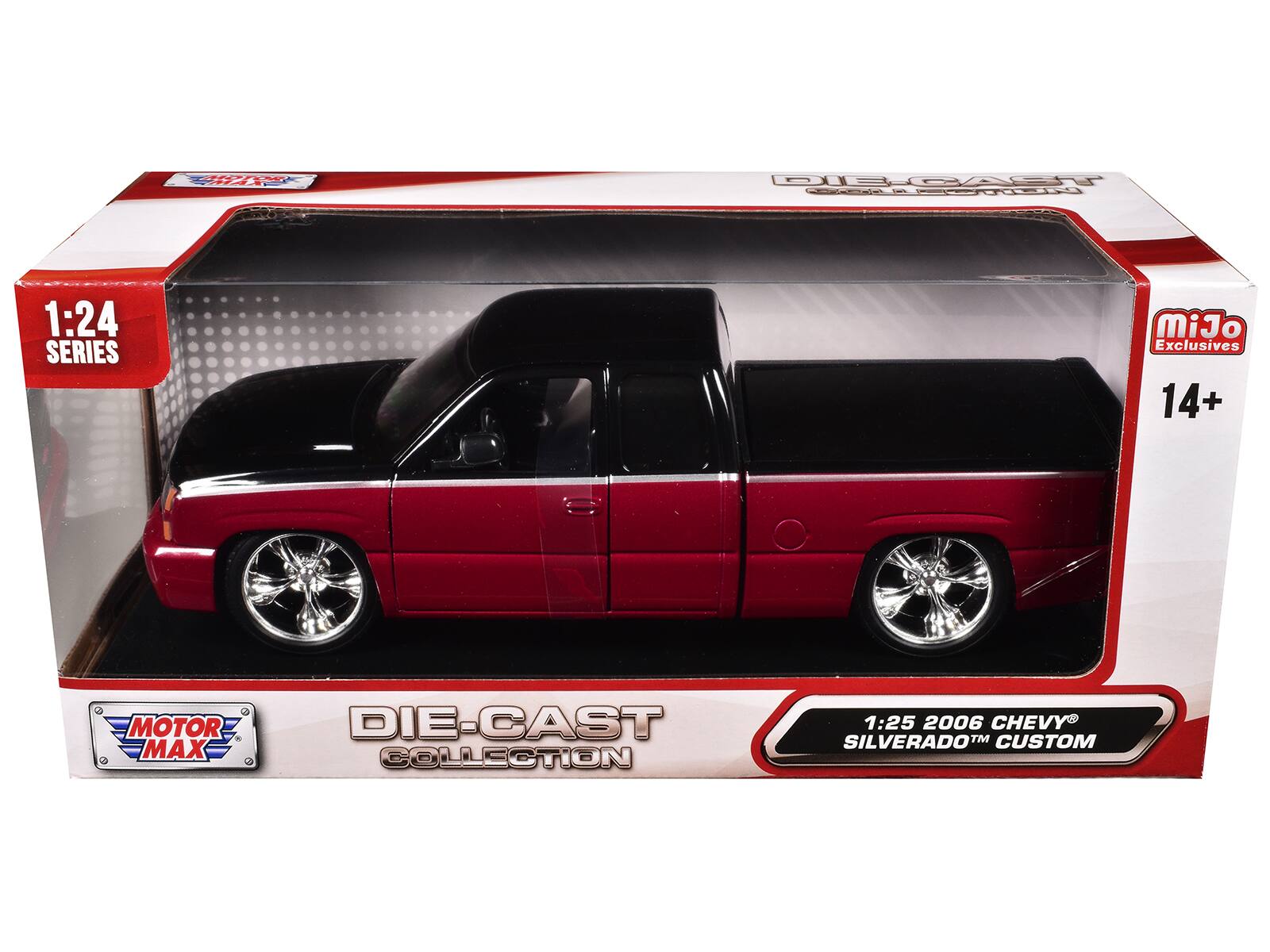 1:24 SERIES  
MOTOR MAX DIE-CAST COLLECTION  
1:25 2006 CHEVY SILVERADO CUSTOM  
MOTOR MAX  
Mijo Exclusives  
14+