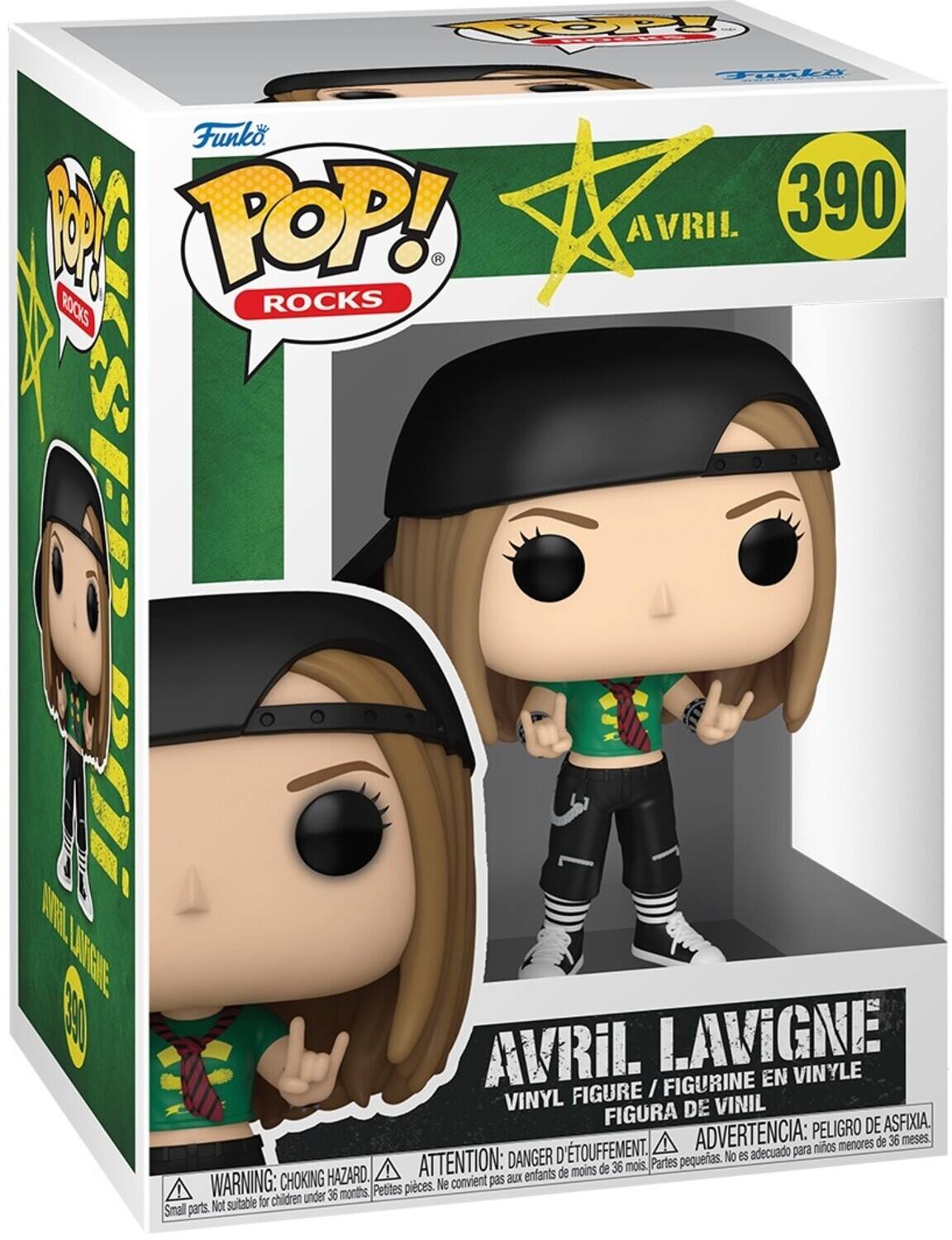TOP O Funko 1 POP! ROCKS ROCKS aali A VRIL 390 TE UIFIGNE 380 AVRiL LAVIGNE VINYLE FIGURINE EN FIGURE I VINYL DE VINIL FIGURA DE ASFIXIA ADVERTENCIA: PELIGRO DE AFIXIA. ATTENTION: DANGER D'ETOUFFEMENT. Partes pequerias. No es adecuado para menores de 36 mois. CHOKING HAZARD. WARNING: CHOKING HAZARD. Petites pieces. Ne convient pas aux enfants Small parts. Not suitable for children under 36 months.