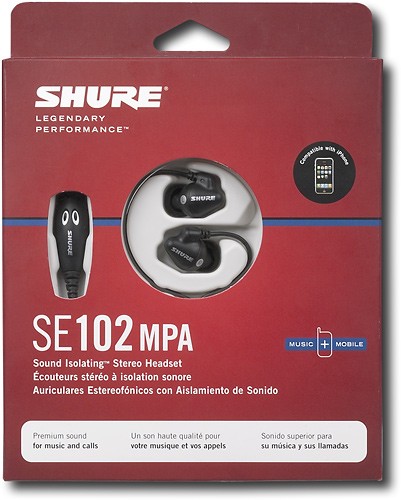 Best Buy: Shure Sound-Isolating Stereo Headset Black SE102-K-MPA