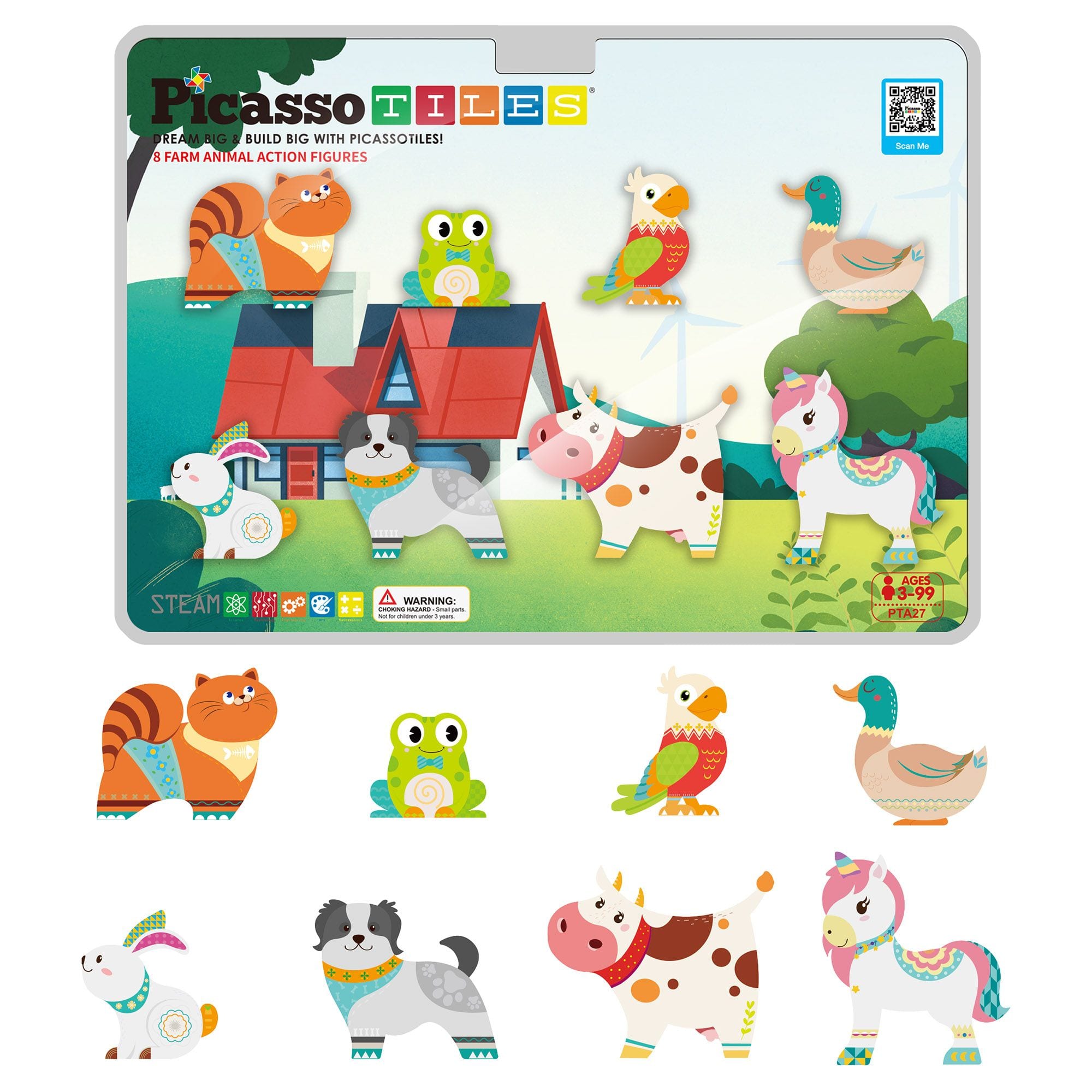 PicassoTiles - PICASSO-TILES Magnetic Tiles for Kids, Farm Animal Theme Construction STEM Building Blocks Educational Toy, 8PCS - Multicolor price history on PriceWatchPro