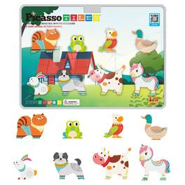 PicassoTiles - PICASSO-TILES Magnetic Tiles for Kids, Farm Animal Theme Construction STEM Building Blocks Educational Toy, 8PCS - Multicolor