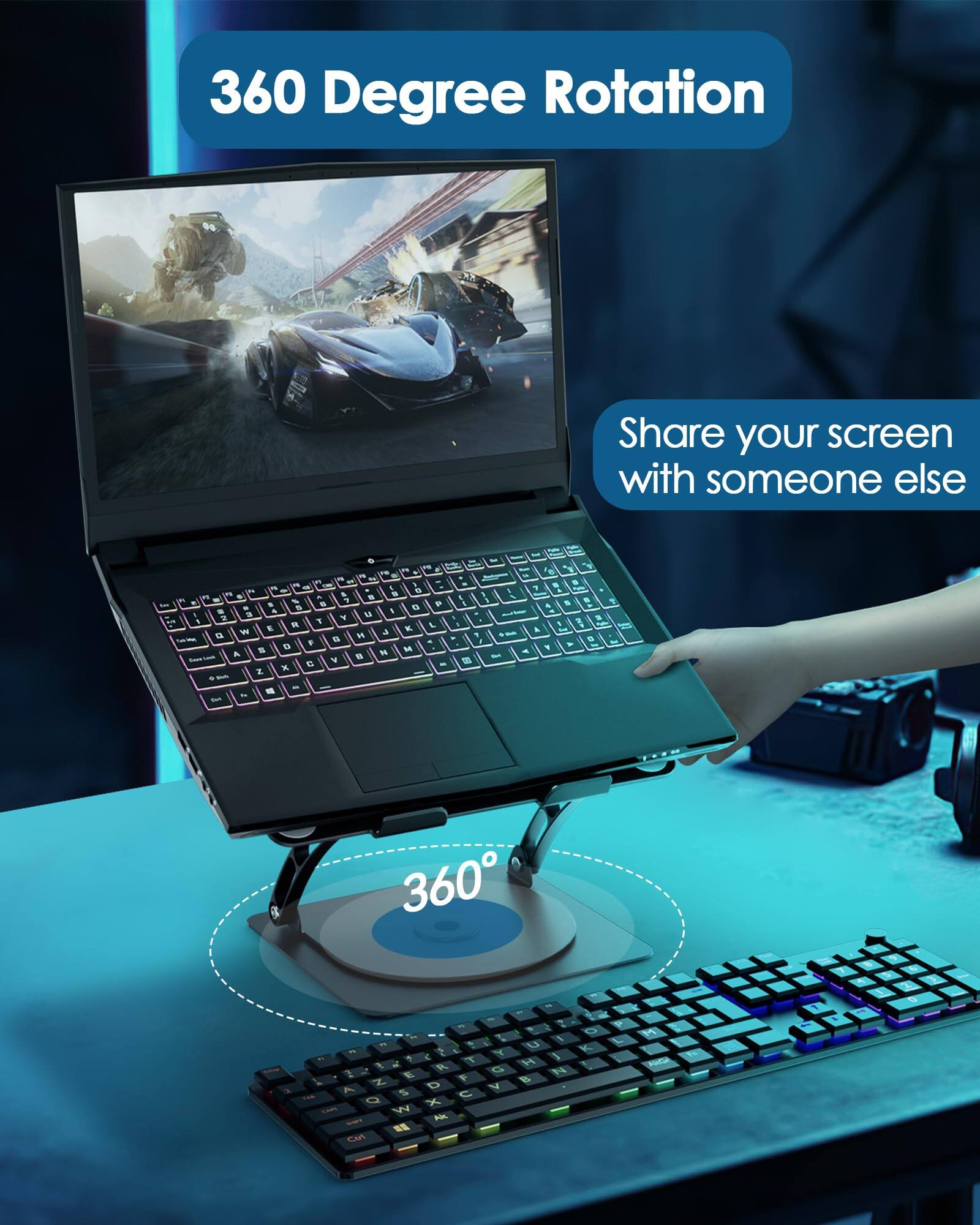 360 Degree Rotation  
Share your screen with someone else