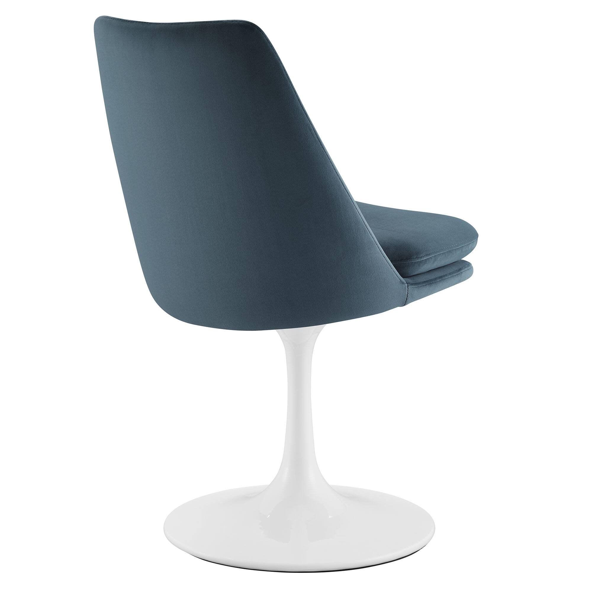 Alt View 1. Modway - Lippa Swivel Dining Performance Velvet Side Chair by Modway - Blue.