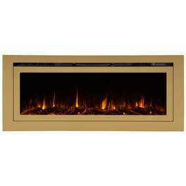 Touchstone Home Products - 60 in. Wall Mounted Recessed Sideline Deluxe Smart Electric Fireplace 1500W - Gold