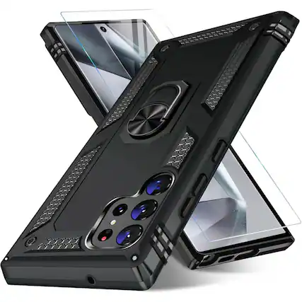 Front. Kitcheniva - Shockproof Phone Case For Samsung Galaxy S24 Black - Black.
