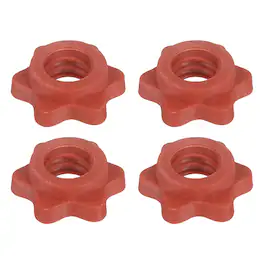 Unique Bargains - Dumbbell Collars, Barbell Spin Lock Hex Nuts Anti Slip Weight Lifting Clip 1" 4pcs Plastic for 1" Bar - Red