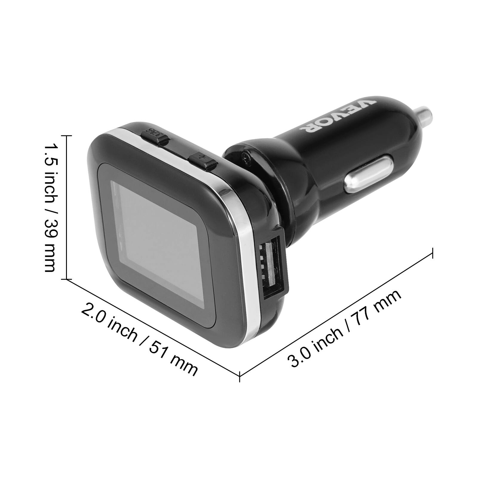 1.5 inch / 39 mm  
2.0 inch / 51 mm  
3.0 inch / 77 mm