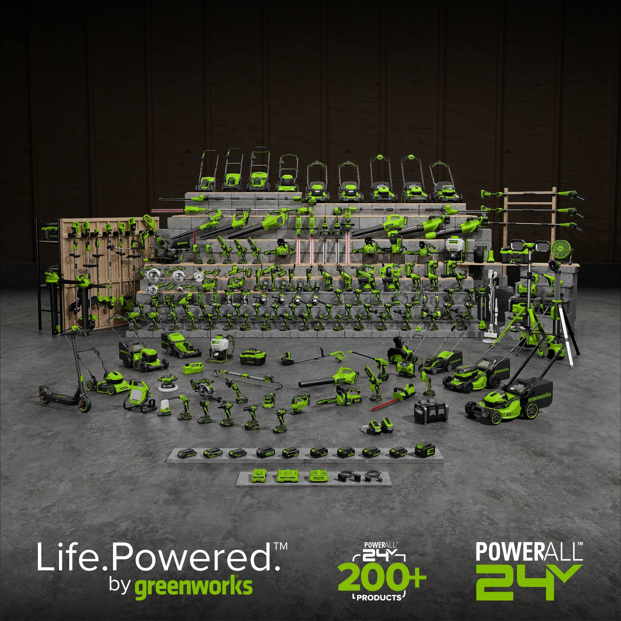 Life. Powered.™ by greenworks

POWERALL™ 24Y

200+ PRODUCTS