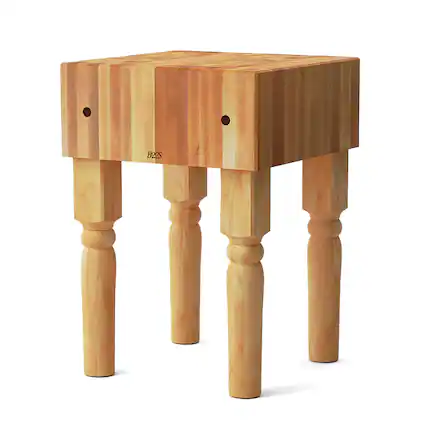 Front. John Boos - John Boos AB Series Square Wood Butcher Block Prep Table, 18" x 18", Maple - Natural Maple.