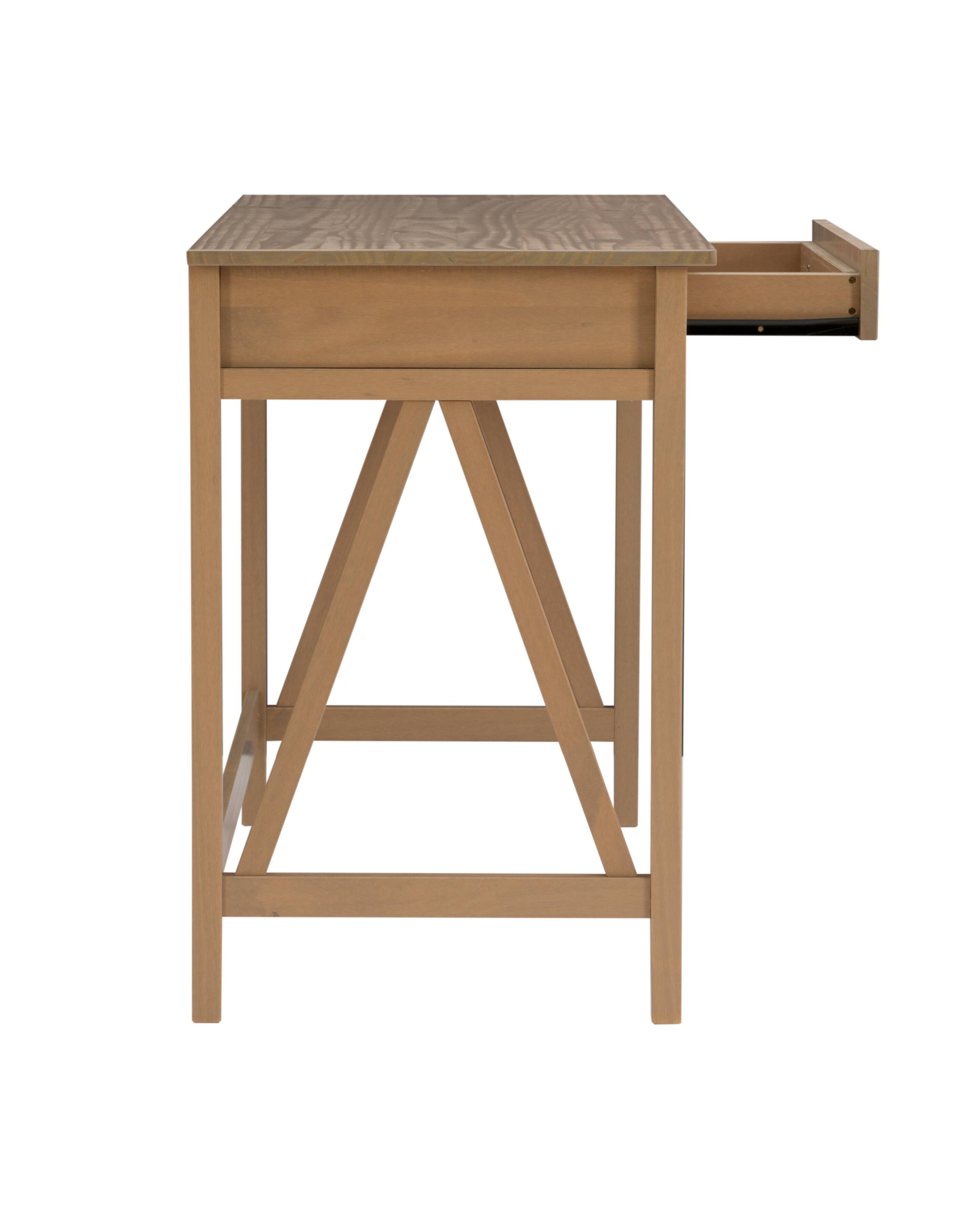 Alt View 15. Linon Home Décor - Tressa Solid Wood Desk With Drawer - Driftwood.