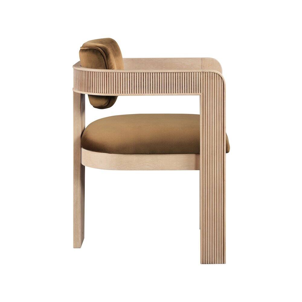 Alt View 3. Meridian Furniture - Sacha Saddle Velvet Dining Chair, Set of 2 - Brown.