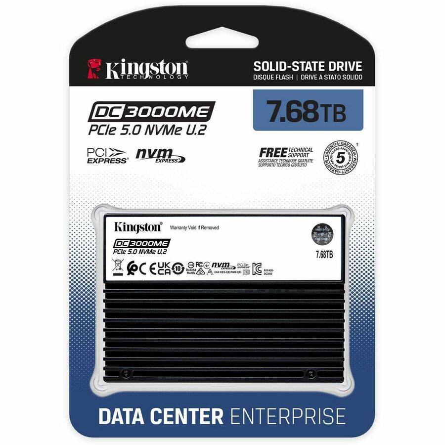 Kingston Technology  
SOLID-STATE DRIVE  
DISQUE FLASH | DRIVE A STATO SOLIDO  

DC300OME  
PCIe 5.0 NVMe U.2  

7.68TB  

FREE TECHNICAL SUPPORT  
5 YEARS WARRANTY  

DATA CENTER ENTERPRISE  

Kingston DC300OME  
PCIe 5.0 NVMe U.2  
Warranty Void If Removed  

7.68TB  

PCIe  
NVMe  
FC  
10  

CE  
UK  
RoHS  
WEEE  

Kingston Warranty Void If Removed