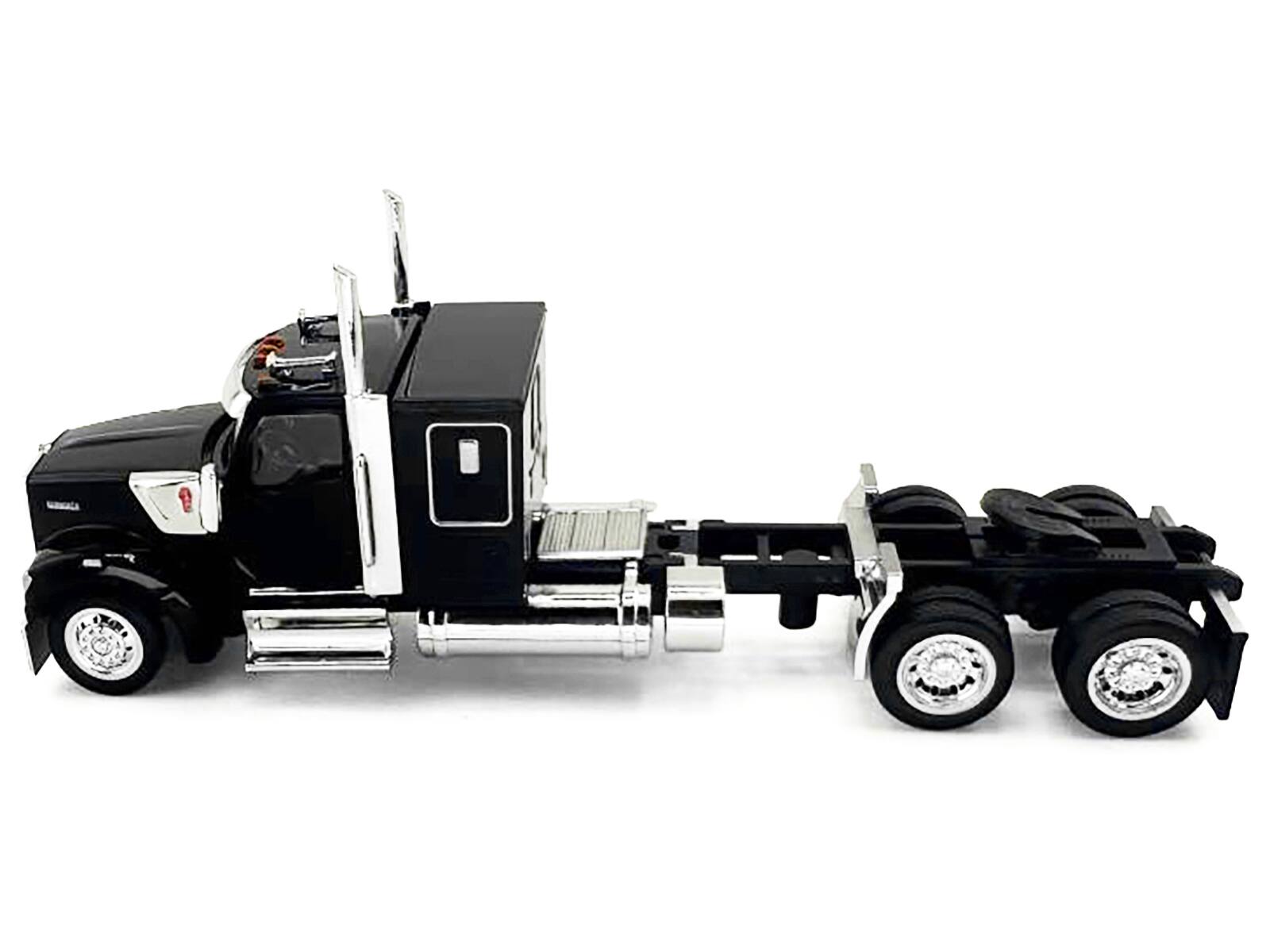 Alt View 1. HO Logistics Replicas - Kenworth W990 with Flat Top Sleeper Cab Black 1/87 (HO) Scale Plastic Model Car by HO Logistics.