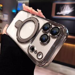 UUCOVER - Magnetic Case for iPhone 18 Pro Max,Shockproof TPU+PC Clear Case Ring Stand Compatible with MagSafe Camera Lens Cover - Gray