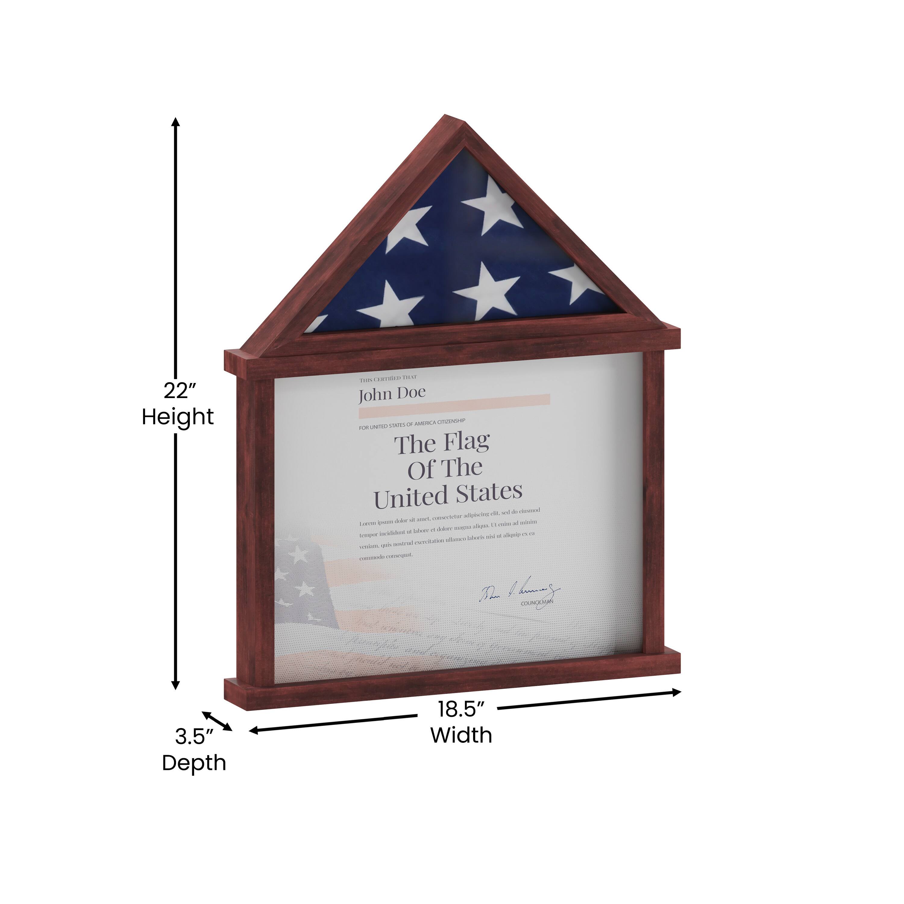 22" Height  
ETE wS - John Doe - UEH  
The Flag Of The United States  
afobcion  
8m  
estados  
cuntom vades  
ra .eg  
32  
SA  
3.5" Depth  
18.5" Width