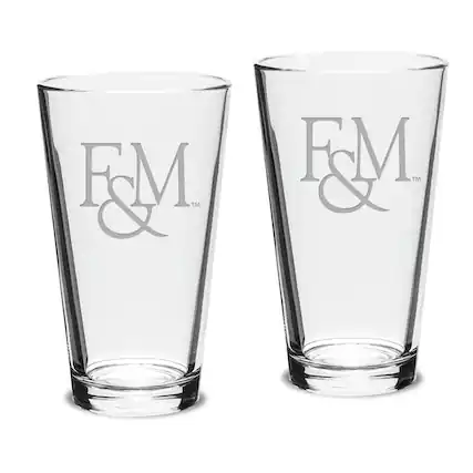 Front. Jardine - Franklin & Marshall Diplomats 16oz. 2-Piece Classic Pub Glass Set - Multicolor.