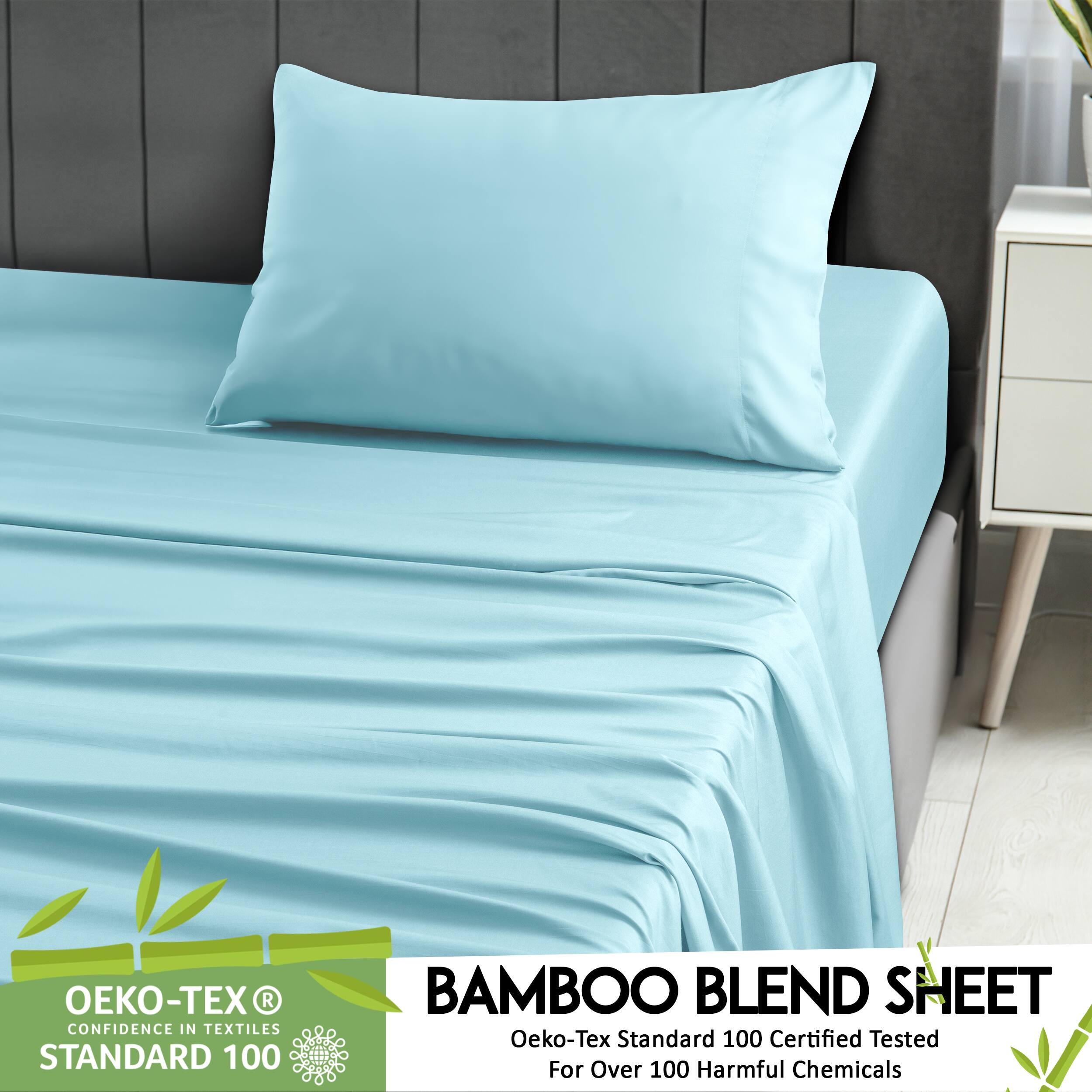 -TEX R CONFIDENCE IN TEXTILES STANDARD 100 BAMBOO BLEND SHEET Oeko-Tex Standard 100 Certified Tested For Over 100 Harmful Chemicals