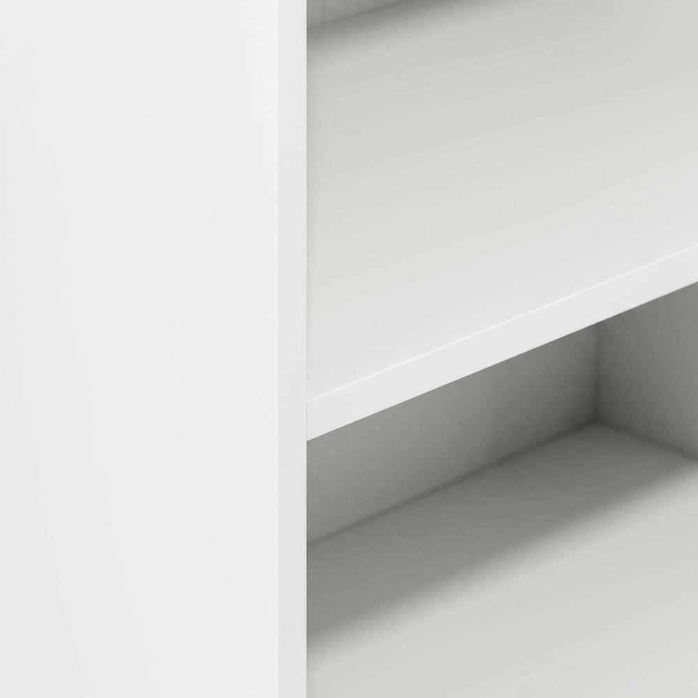 Alt View 1. FurniFact - Engineered Wood bookcase with simple design for home or office storage - White.