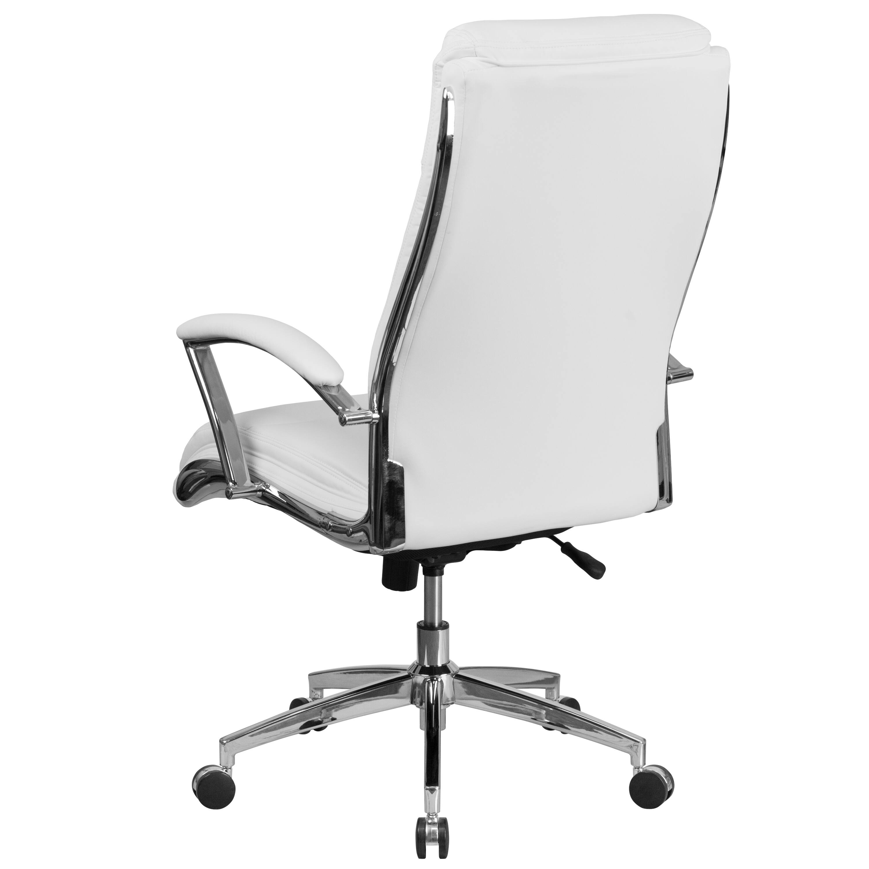 Alt View 5. Emma + Oliver - High Back Designer Smooth Executive Swivel Office Chair with Arms - White.