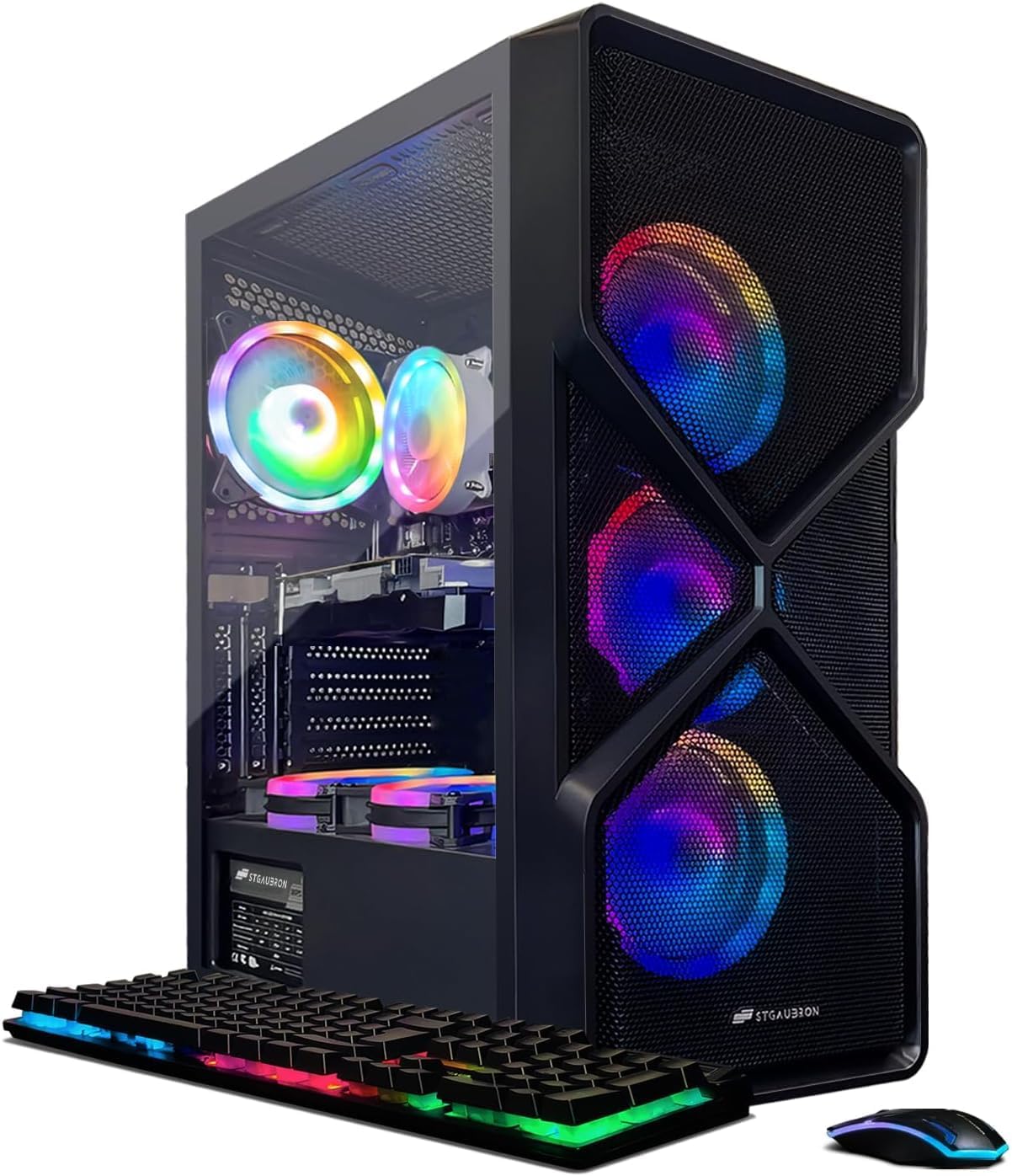 STGAubron - Gaming Desktop PC, Intel Core I7 8th up to 4.1GHz, GeForce RTX 2060S 8G, 16GB DDR4, 1T SSD, WiFi 6, Win11H - Black