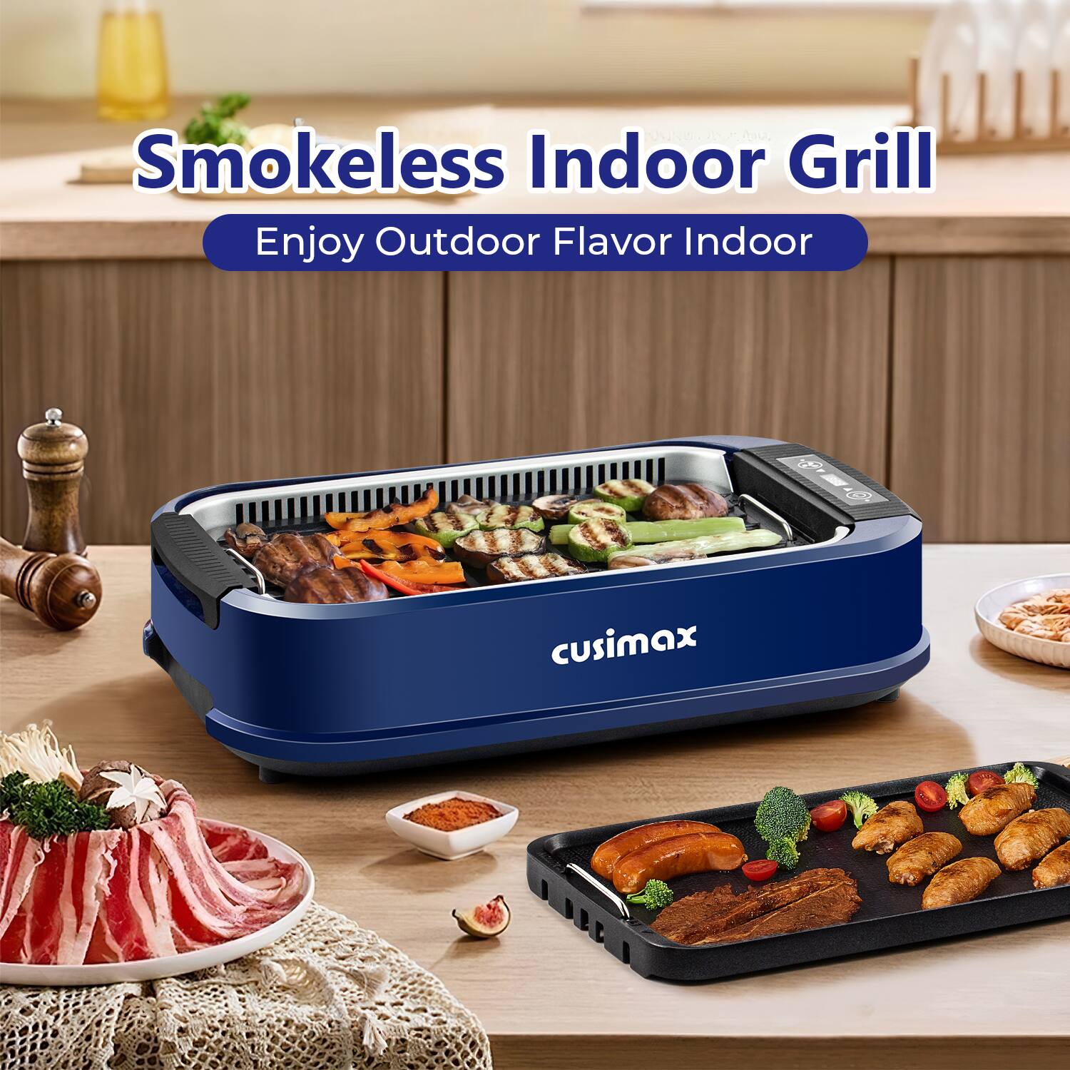Smokeless Indoor Grill  
Enjoy Outdoor Flavor Indoor  
cusimax