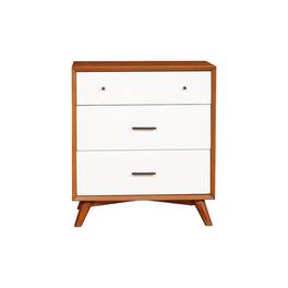 Alpine Furniture - Flynn 3 Drawer Two Tone Small Chest - Acorn & White