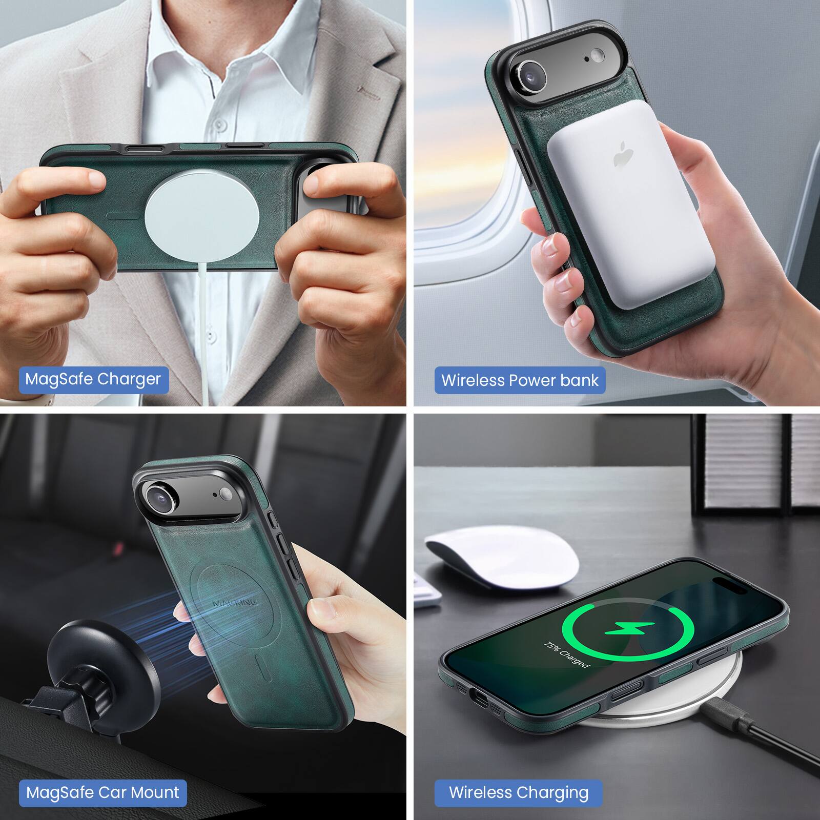 MagSafe Charger  
Wireless Power Bank  
MagSafe Car Mount  
Wireless Charging