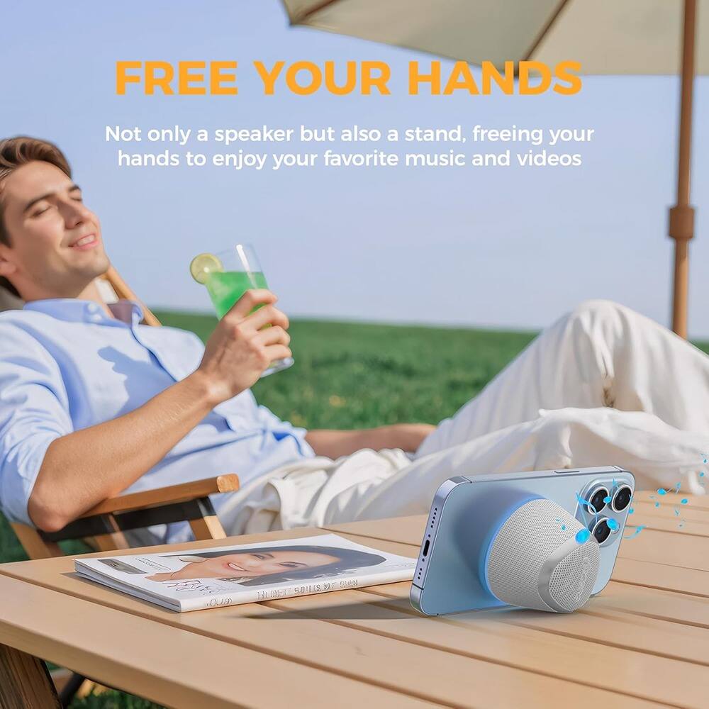 FREE YOUR HANDS

Not only a speaker but also a stand, freeing your hands to enjoy your favorite music and videos