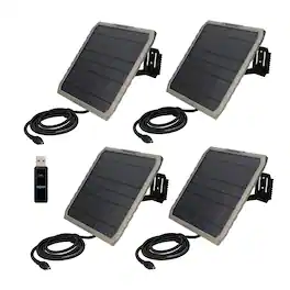 Stealth Cam - FieldMAX EX 10-Inch Solar Panel (4-Pack) Bundle with Card Reader