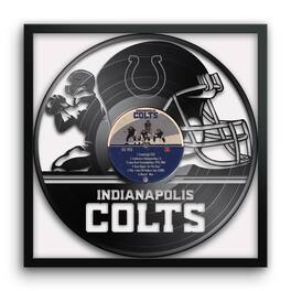 Sporticulture - Indianapolis Colts Framed 13" x 13" Vinyl Record Art Print - White