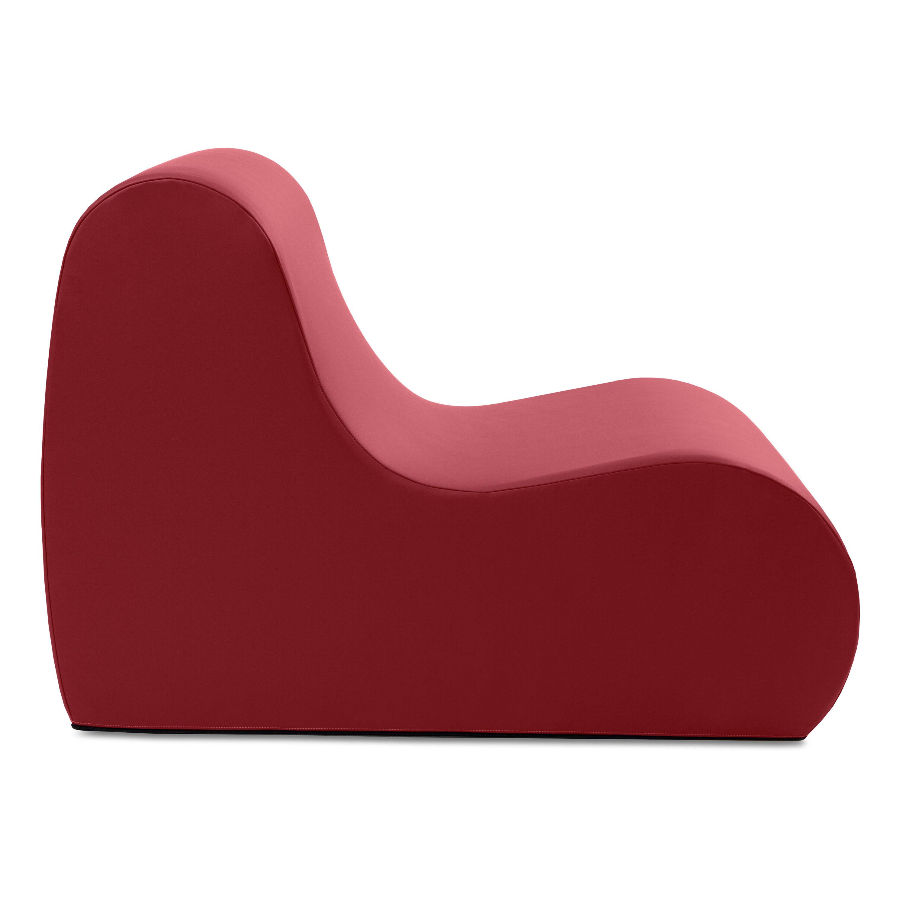 Angle. Jaxx - Jaxx Midtown Large Classroom Soft Foam Chair - Premium Vinyl Cover, Claret Dark Red - Claret Dark Red.