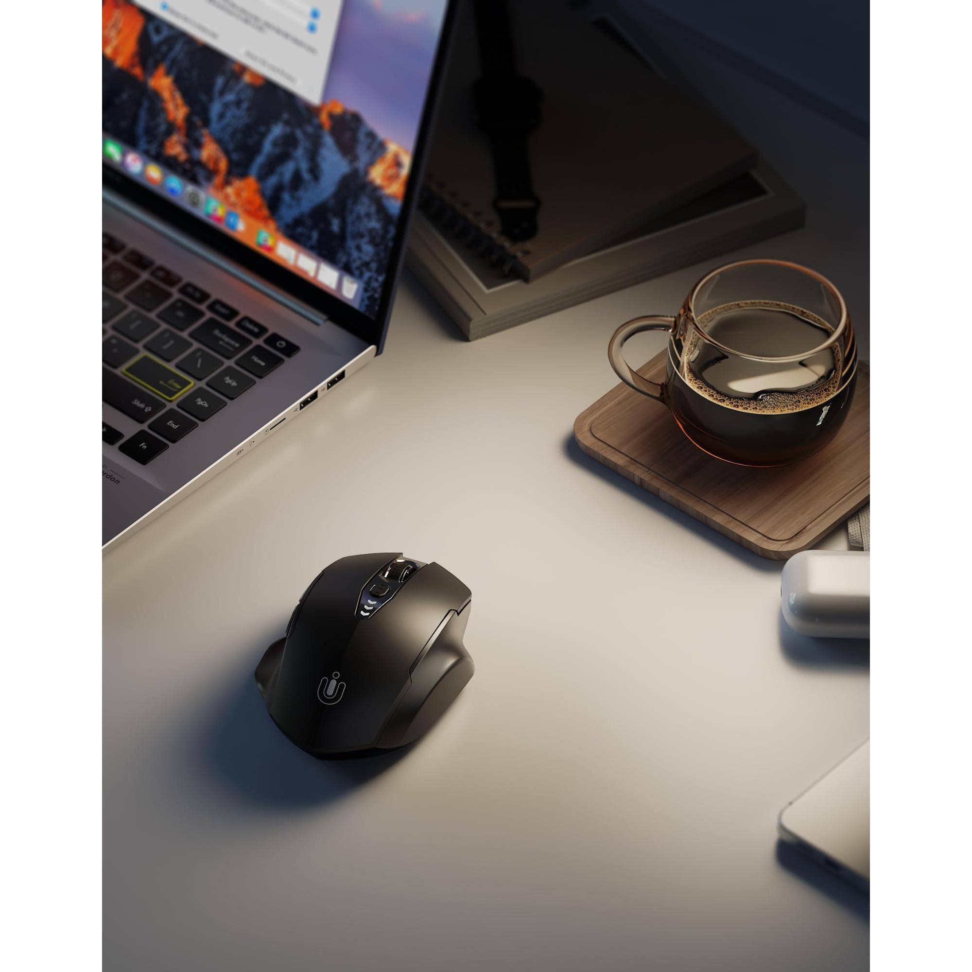 Alt View 3. Cozy Serene - Wireless Mouse Rechargeable Black [upgraded] (bt 5.0/4.0+2.4g Hz) Computer With Visible - pink.