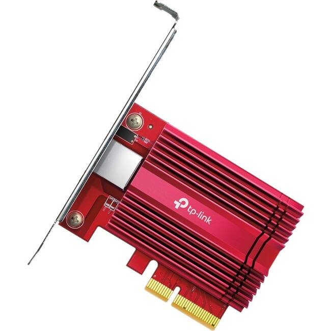 Front. TP-Link - TP-Link TX401 - 10GB PCIe Network Card - 10 Gigabit Ethernet Network Adapter - Supports Windows 11/10/8.1/8/7 - Windows - Red.