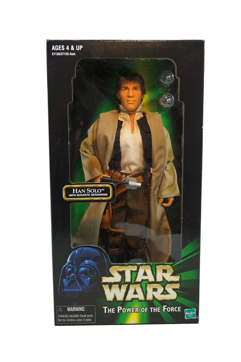 AGES 4 & UP  
57138/57135 Asst.  

HAN SOLO™ WITH MAGNETIC DETONATORS  

STAR WARS  
THE POWER OF THE FORCE  

WARNING:  
CHOKING HAZARD - Small parts. Not for children under 3 years.